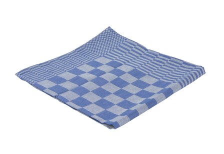Theedoek blok blauw