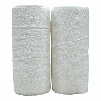 Keukenrol 100% cellulose 2 laags 45 vel op rol, 2 rollen