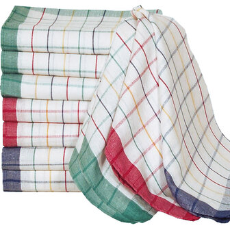 Theedoek blok ca. 50 x 70 cm set 10 stuks rood