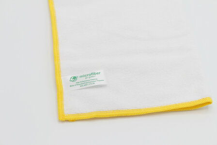 recycled wit met gele rand microvezel