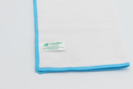 Gerecycled microvezel wit blauw