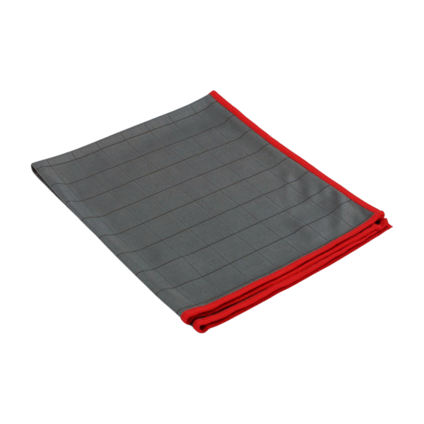 Microvezel Carbon grijs met rode rand