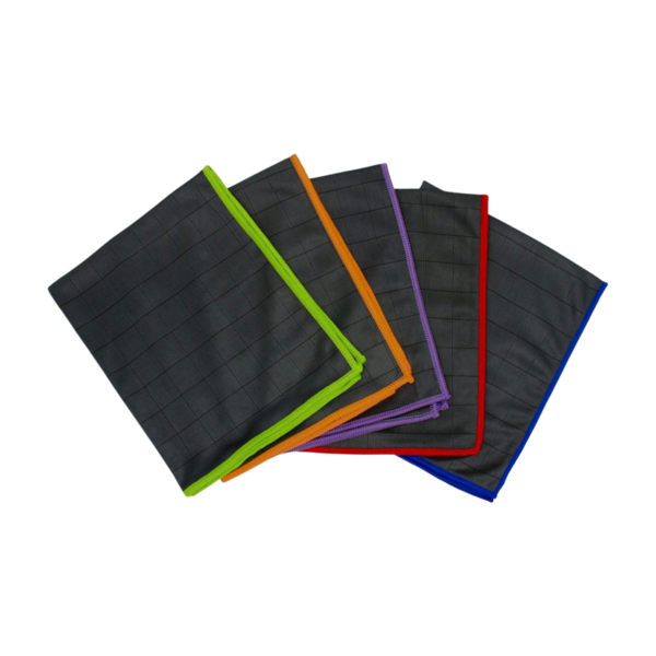 Carbon microvezeldoeken assorti kleuren randen