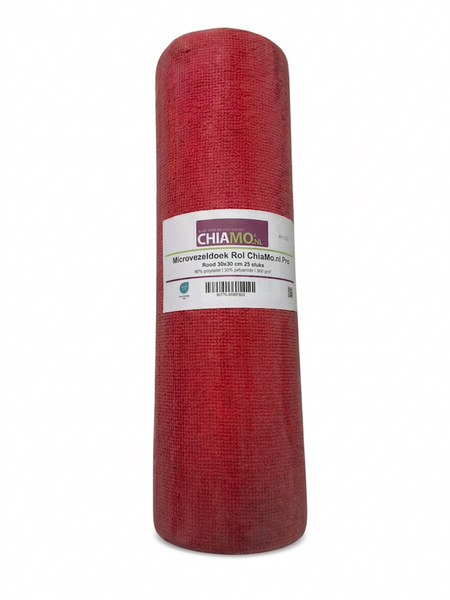 Microvezeldoek op rol rood 25 stuks