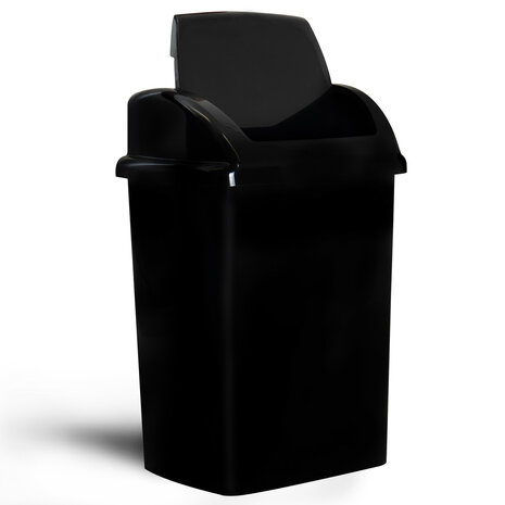 Afvalbak met swingdeksel 24 liter zwart