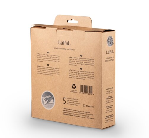LaPal gerecycled Microvezeldoeken 40x40cm 5 stuks