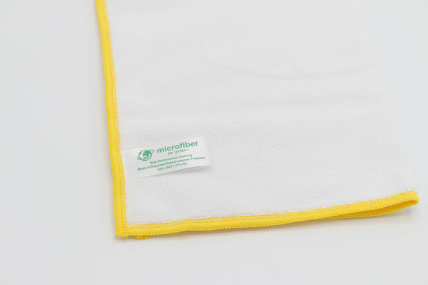 recycled wit met gele rand microvezel