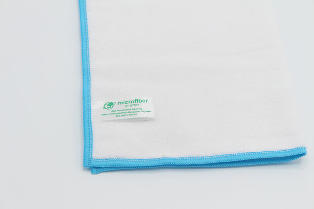 Gerecycled microvezel wit blauw