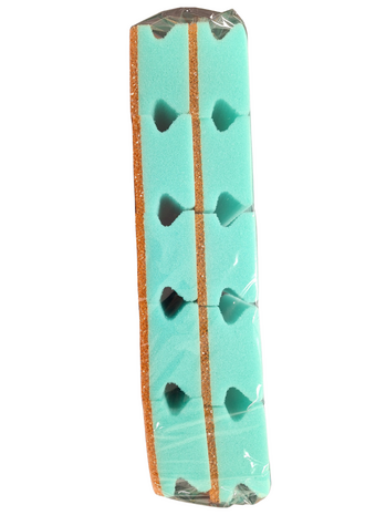 Schuurspons groen oranje zijaanzicht