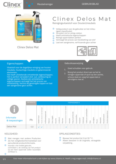 Meubelreiniger Clinex Delos Mat 5 liter