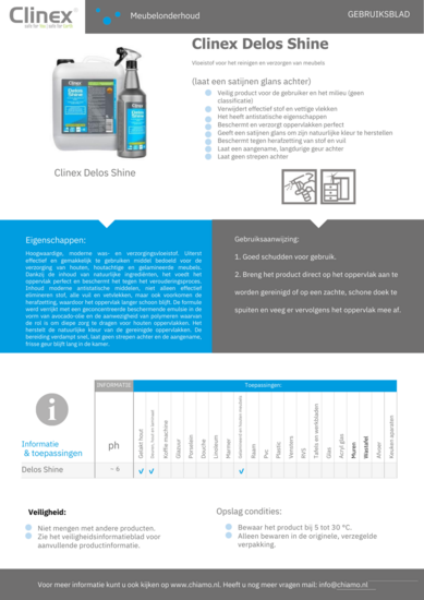 Meubelonderhoud Clinex Delos Shine 1 liter