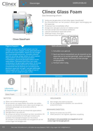 Glasschuimreiniger Clinex Glass Foam 5 liter