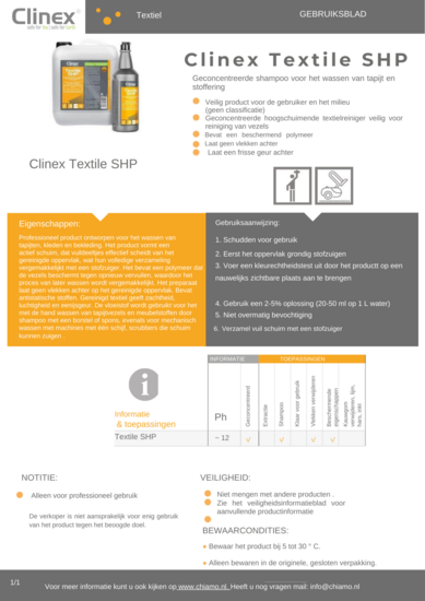 Tapijtreiniger Clinex Textile SHP 1 liter