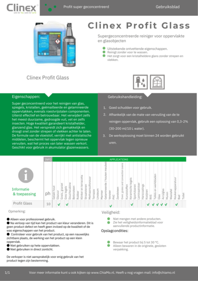 Glasreiniger Clinex Profit Glass super geconcentreerd 5 liter