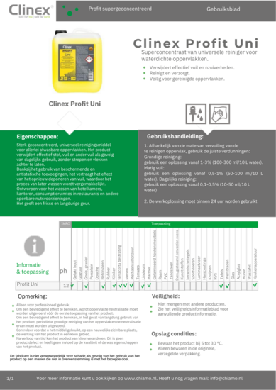 Allesreiniger Clinex Profit Uni 5 liter super geconcentreerd