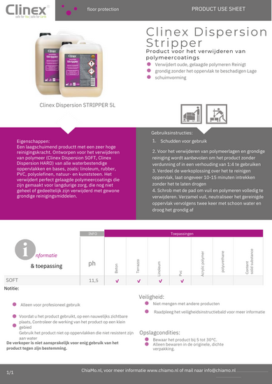 Clinex Dispersion Stripper &ndash; Verwijderaar voor Polymeercoatings | Grondige Reiniging 5 liter