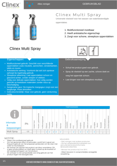 Multi Spray handleiding