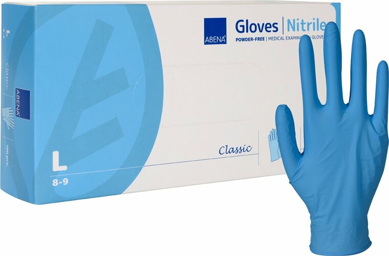Nitril handschoen blauw maat L