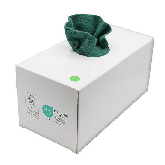 Dispenserbox groene doekjes 38x38 cm