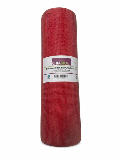 Microvezeldoek op rol rood 25 stuks