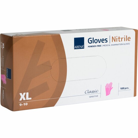 Doos roze handschoen XL