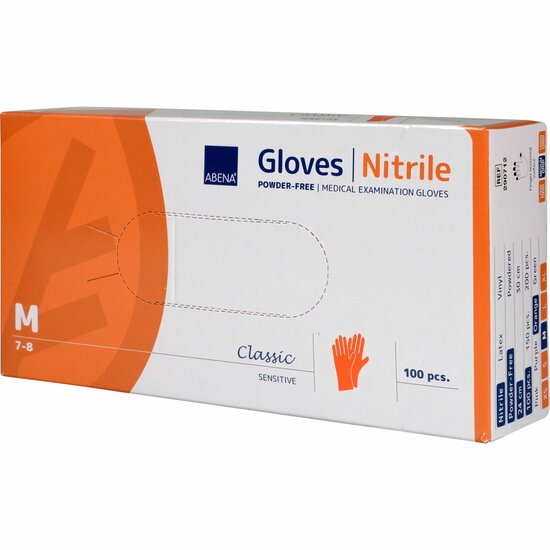 Doosje nitril oranje handschoenen