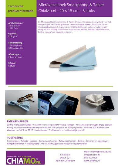 Handleiding Smartphone en tablet doekjes