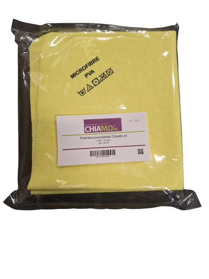 PVA doek geel met etiket