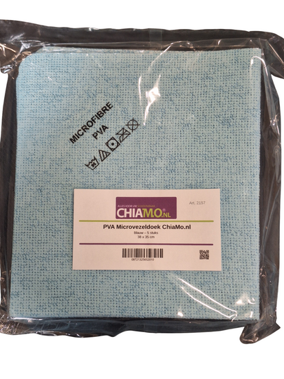 PVA doeken blauw met etiket