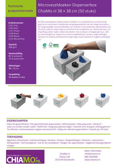 Product informatieblad dispenserbox