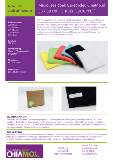 Handleiding gerecyclede microvezeldoek