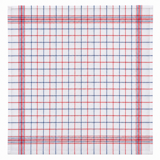 Theedoek Blok ChiaMo.nl Wit/Rood/Blauw 70 x 70 cm