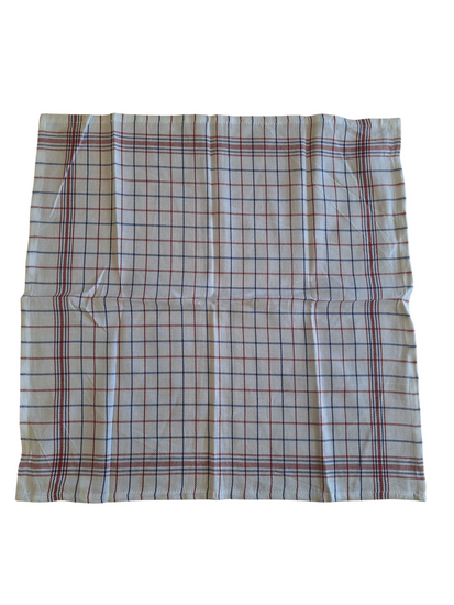 Theedoek wit rood blauw gestreept