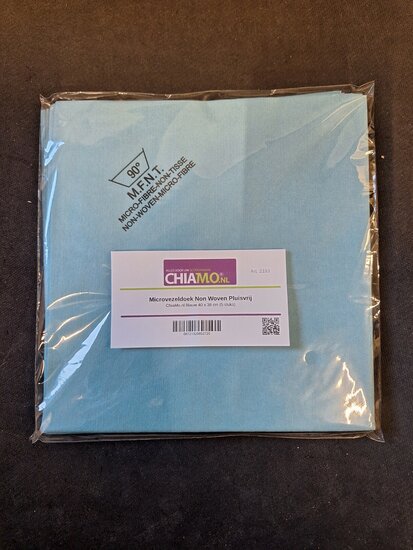 Non woven microvezeldoek blauw verpakking