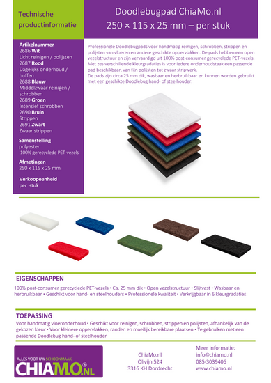 Productinformatie Doodlebug pads ChiaMo.nl