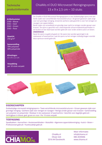 Gebruiksblad microvezel duo spons
