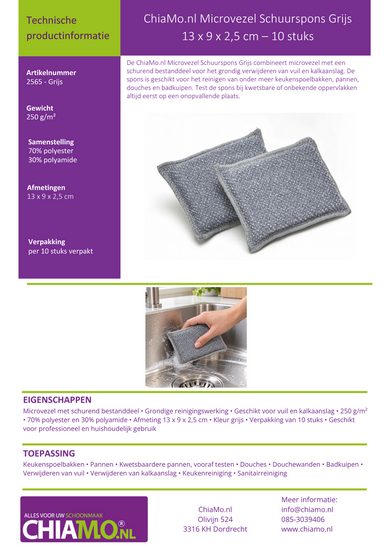 Gebruiksblad Schuurspons microvezel grijs