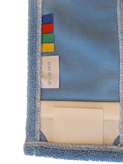 Microvezel Vlakmop Betra Pocket en Flappen Blauw 40 x 13 cm onderkant detail