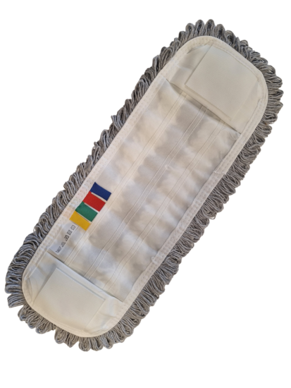 Microvezel-Katoen Vlakmop Betra Pocket en Flappen Grijs/Wit 40 x 13 cm onderkant