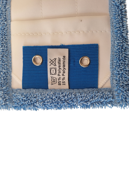 Microvezel Vlakmop ChiaMo.nl Pocket en Flappen Blauw 46 x 14 cm detail onderkant