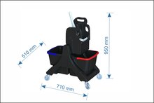 Dubbel mopwagen 2x20 liter Ecoblack 45 met opbergvak 