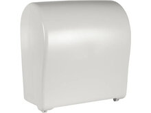 Handdoekrol dispenser wit voorkant