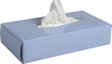 blauw doosje tissues