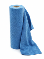 Microvezeldoekjes blauw rol stukje afgerold