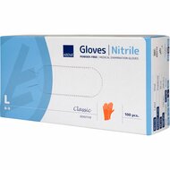 Oranje nitril handschoenen maat L