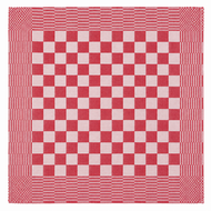 Theedoek geblokt rood 70x70 cm