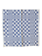 Blauwe keukendoek 50 x 50 cm blok patroon