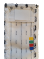 Microvezel Scrubvlakmop Betra Pocket en Flappen Wit/Zwart 40 x 13 cm onderkant detail
