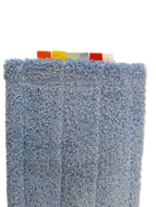 Microvezel Vlakmop ChiaMo.nl Pocket en Flappen Blauw 46 x 14 cm detail voorkant
