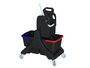 Dubbel mopwagen 2x20 liter Ecoblack 45 met opbergvak 